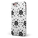 Black Floral Pedals with Clear Cacking iPhone 6/6s or 6/6s Plus 2-Piece Hybrid INK-Fuzed Case