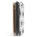Black Floral Pedals with Clear Cacking iPhone 6/6s or 6/6s Plus 2-Piece Hybrid INK-Fuzed Case