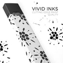 Black Floral Pedals with Clear Cacking - Premium Decal Protective Skin-Wrap Sticker compatible with the Juul Labs vaping device