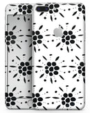 Black Floral Pedals with Clear Cacking - Skin-kit for the iPhone 8 or 8 Plus