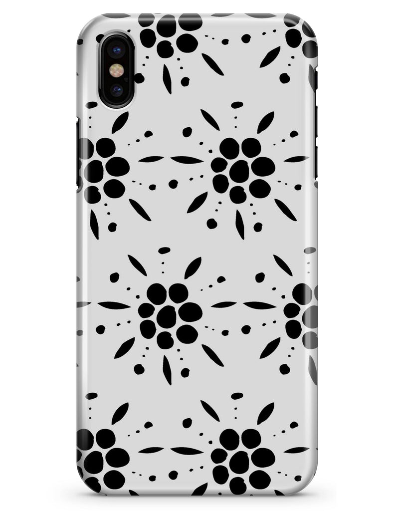 Black Floral Pedals with Clear Cacking - iPhone X Clipit Case