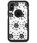 Black Floral Pedals with Clear Cacking - iPhone X OtterBox Case & Skin Kits