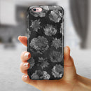 Black Floral Succulents iPhone 6/6s or 6/6s Plus 2-Piece Hybrid INK-Fuzed Case
