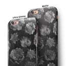 Black Floral Succulents iPhone 6/6s or 6/6s Plus 2-Piece Hybrid INK-Fuzed Case