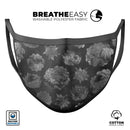 Black Floral Succulents - Made in USA Mouth Cover Unisex Anti-Dust Cotton Blend Reusable & Washable Face Mask with Adjustable Sizing for Adult or Child