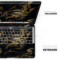 Black & Gold Marble Swirl V7 - Skin Decal Wrap Kit Compatible with the Apple MacBook Pro, Pro with Touch Bar or Air (11", 12", 13", 15" & 16" - All Versions Available)