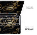 Black & Gold Marble Swirl V7 - Skin Decal Wrap Kit Compatible with the Apple MacBook Pro, Pro with Touch Bar or Air (11", 12", 13", 15" & 16" - All Versions Available)