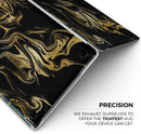 Black & Gold Marble Swirl V7 - Skin Decal Wrap Kit Compatible with the Apple MacBook Pro, Pro with Touch Bar or Air (11", 12", 13", 15" & 16" - All Versions Available)