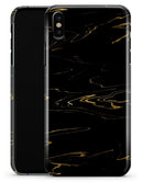 Black & Gold Marble Swirl V10 - iPhone X Clipit Case