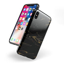 Black & Gold Marble Swirl V10 - iPhone X Swappable Hybrid Case