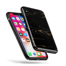 Black & Gold Marble Swirl V10 - iPhone X Swappable Hybrid Case