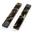 Black & Gold Marble Swirl V11 - Premium Decal Protective Skin-Wrap Sticker compatible with the Juul Labs vaping device