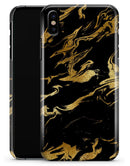 Black & Gold Marble Swirl V11 - iPhone X Clipit Case