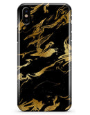 Black & Gold Marble Swirl V11 - iPhone X Clipit Case