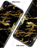 Black & Gold Marble Swirl V11 - iPhone X Clipit Case