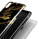 Black & Gold Marble Swirl V11 - iPhone X Swappable Hybrid Case