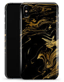 Black & Gold Marble Swirl V12 - iPhone X Clipit Case