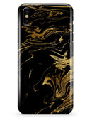 Black & Gold Marble Swirl V12 - iPhone X Clipit Case