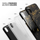 Black & Gold Marble Swirl V12 - iPhone X Swappable Hybrid Case