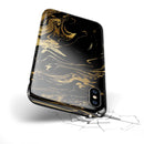 Black & Gold Marble Swirl V12 - iPhone X Swappable Hybrid Case