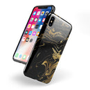 Black & Gold Marble Swirl V12 - iPhone X Swappable Hybrid Case