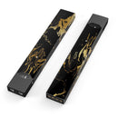 Black & Gold Marble Swirl V1 - Premium Decal Protective Skin-Wrap Sticker compatible with the Juul Labs vaping device