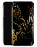 Black & Gold Marble Swirl V1 - iPhone X Clipit Case
