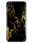 Black & Gold Marble Swirl V1 - iPhone X Clipit Case