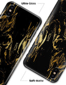 Black & Gold Marble Swirl V1 - iPhone X Clipit Case