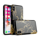 Black & Gold Marble Swirl V1 - iPhone X Swappable Hybrid Case