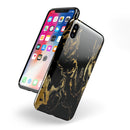 Black & Gold Marble Swirl V1 - iPhone X Swappable Hybrid Case