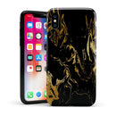 Black & Gold Marble Swirl V1 - iPhone X Swappable Hybrid Case