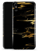 Black & Gold Marble Swirl V2 - iPhone X Clipit Case
