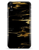 Black & Gold Marble Swirl V2 - iPhone X Clipit Case