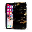 Black & Gold Marble Swirl V2 - iPhone X Swappable Hybrid Case