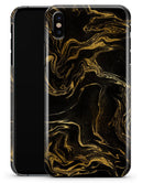 Black & Gold Marble Swirl V3 - iPhone X Clipit Case