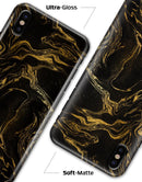 Black & Gold Marble Swirl V3 - iPhone X Clipit Case