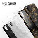 Black & Gold Marble Swirl V3 - iPhone X Swappable Hybrid Case