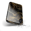 Black & Gold Marble Swirl V3 - iPhone X Swappable Hybrid Case