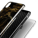 Black & Gold Marble Swirl V3 - iPhone X Swappable Hybrid Case