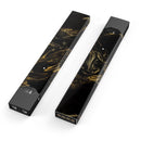Black & Gold Marble Swirl V4 - Premium Decal Protective Skin-Wrap Sticker compatible with the Juul Labs vaping device