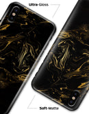 Black & Gold Marble Swirl V4 - iPhone X Clipit Case