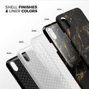 Black & Gold Marble Swirl V4 - iPhone X Swappable Hybrid Case