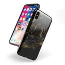 Black & Gold Marble Swirl V4 - iPhone X Swappable Hybrid Case