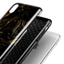 Black & Gold Marble Swirl V4 - iPhone X Swappable Hybrid Case