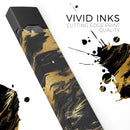 Black & Gold Marble Swirl V5 - Premium Decal Protective Skin-Wrap Sticker compatible with the Juul Labs vaping device