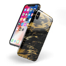 Black & Gold Marble Swirl V5 - iPhone X Swappable Hybrid Case
