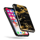 Black & Gold Marble Swirl V5 - iPhone X Swappable Hybrid Case