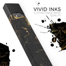 Black & Gold Marble Swirl V6 - Premium Decal Protective Skin-Wrap Sticker compatible with the Juul Labs vaping device