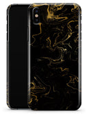 Black & Gold Marble Swirl V6 - iPhone X Clipit Case